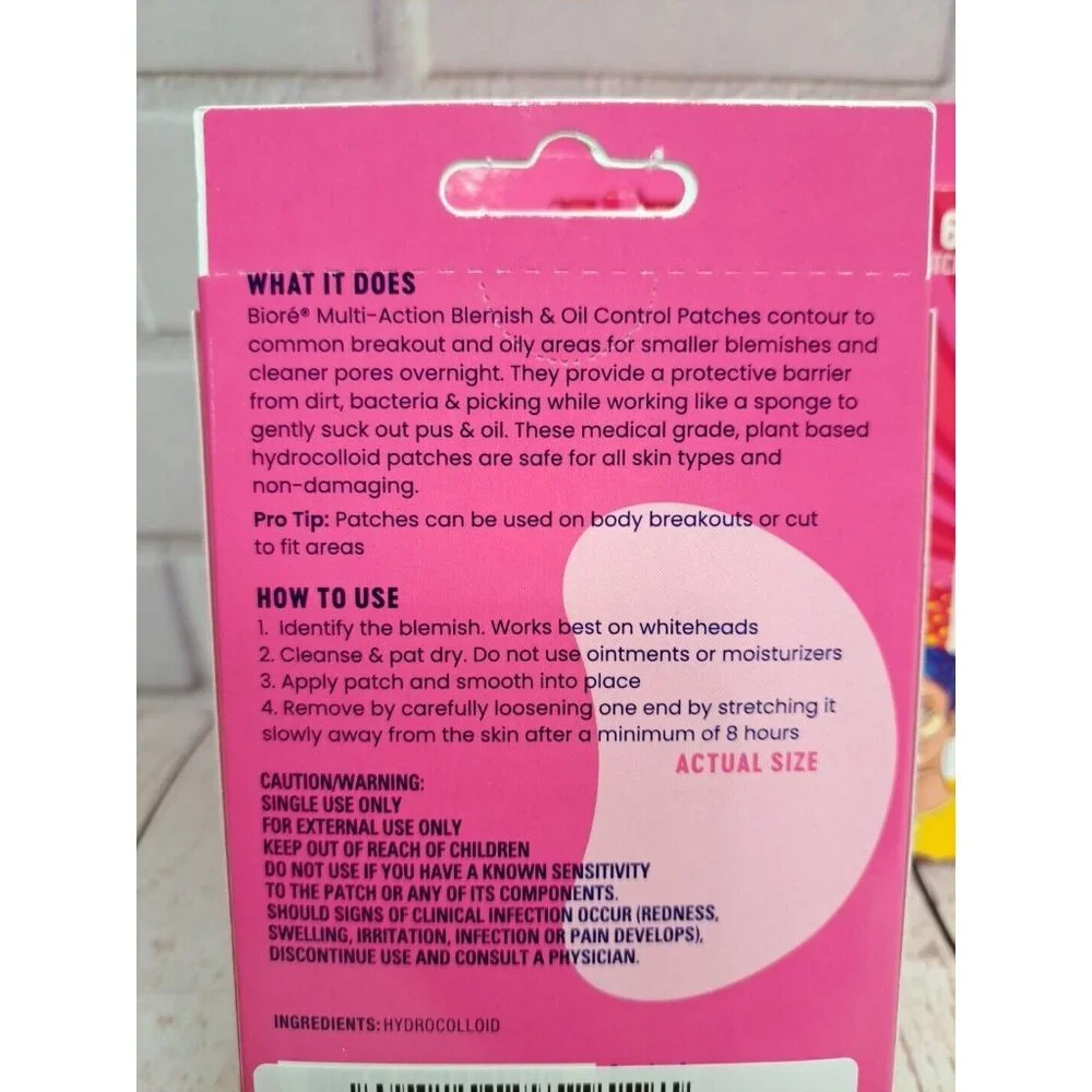 4 Pk, 24 Patches, Biore Multi-Action‎ Blemish & Oil Absorbing Patches  Exp 12/25